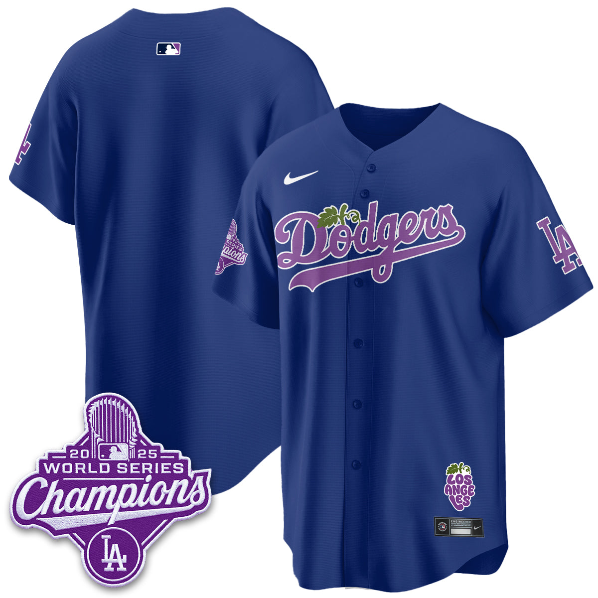 Los Angeles Dodgers Grape Edition Vapor Jersey - Stitched