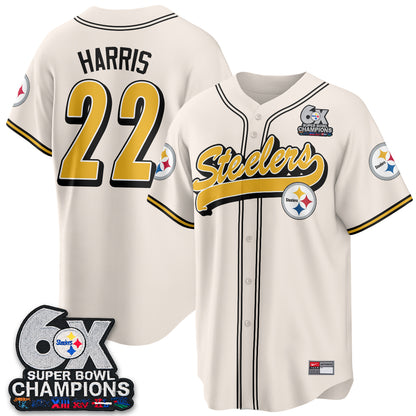 Pittsburgh Steelers 6x SBowl Baseball Vapor Jersey - Stitched