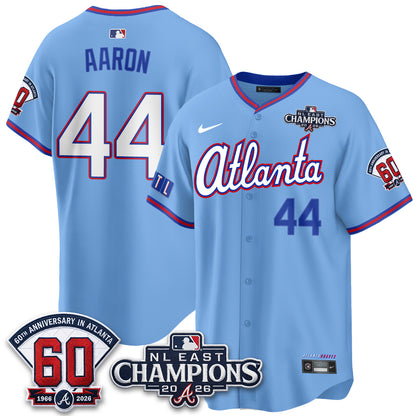 Atlanta Braves 2026 NL East Champs Vapor Jersey - Stitched