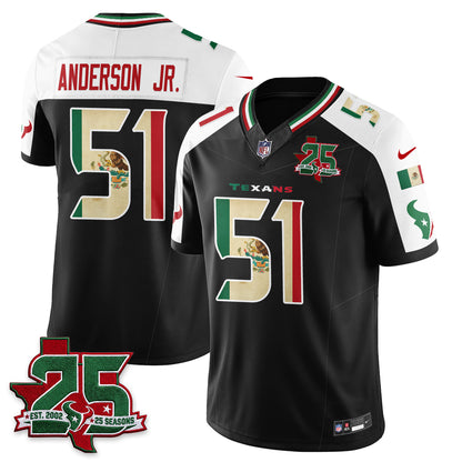 Houston Texans 25 Seasons Mexico Style Vapor Jersey - Stitched