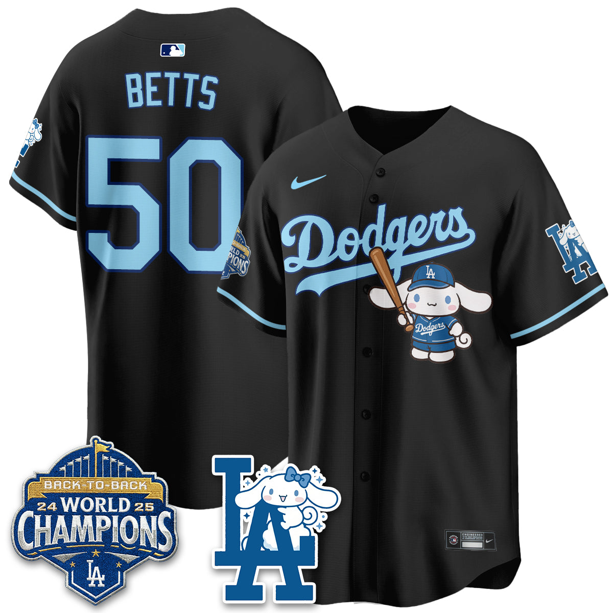 Los Angeles Dodgers Cinnamoroll Edition Vapor Jersey - Stitched