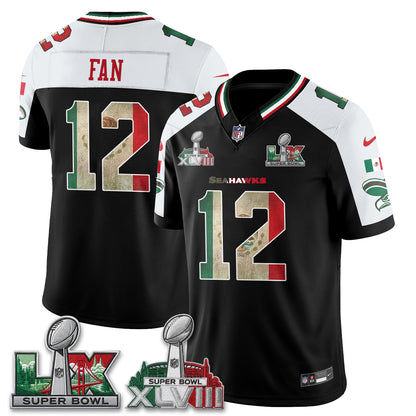 Seattle Seahawks Mexico Edition Vapor Jersey V2- Stitch