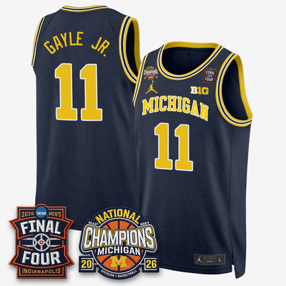 MICH Basketball National Champions Big Text Limited Vapor Jersey - All Stitched