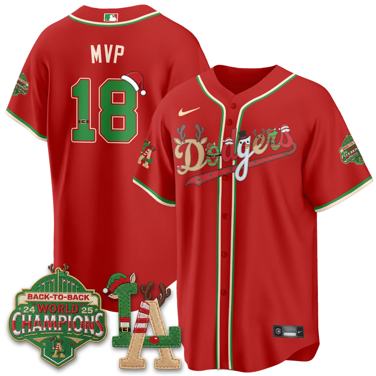 Los Angeles Dodgers 2026 Christmas Edition Vapor Jersey- Stitched