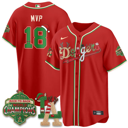 Los Angeles Dodgers 2026 Christmas Edition Vapor Jersey- Stitched