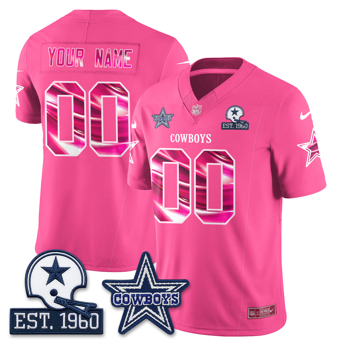 DAL Breast Cancer Awareness Edition Vapor Custom Jersey - Stitched