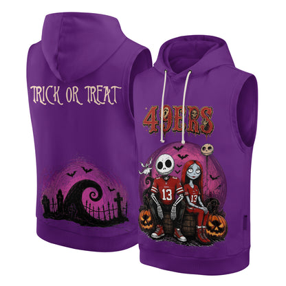 SF x Skeleton Gentleman & Rag Doll Bride Edition Sleeveless Hoodie Tank Top - Printed