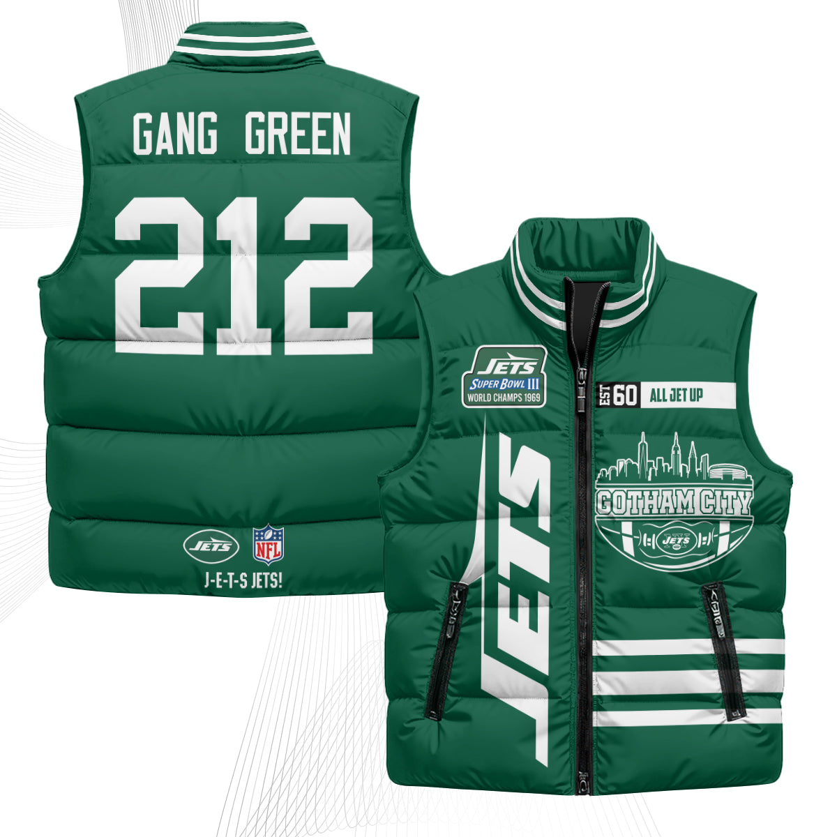 NYJ Gotham City Puffer Vest - Printed