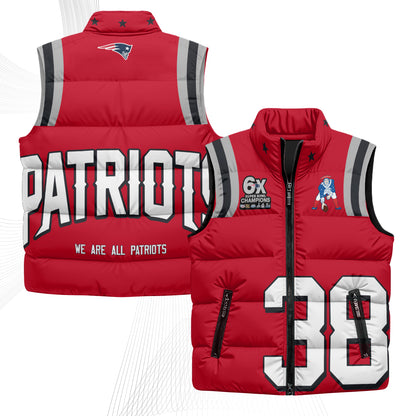 New England Patriots Rivalries Puffer Vest - Printed