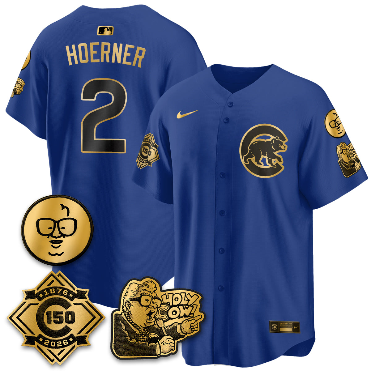 CHC 150th Anniversary Harry Caray Holy Cow Vapor Premier Limited Jersey - All Stitched V3