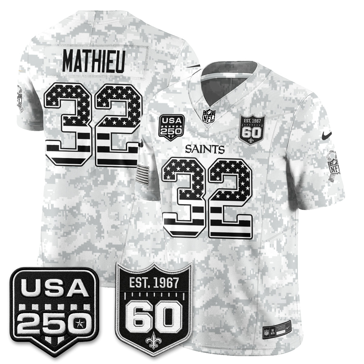 New Orleans Saints 2026 Salute to Service Vapor Jersey - Stitched