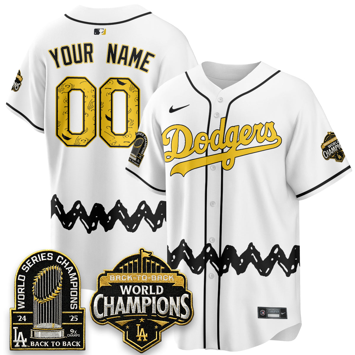 Los Angeles Dodgers x P-nuts Style Vapor Custom Jersey - Stitched