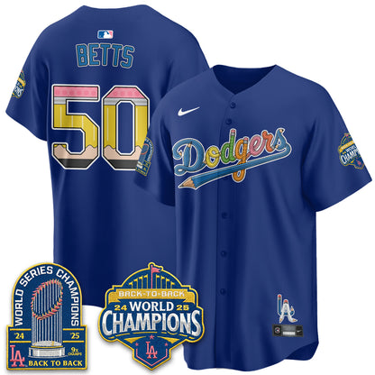 Los Angeles Dodgers x Back to School Style Vapor Jersey - Stitched