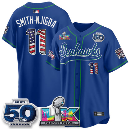 SEA SB LX Champs America Edition Vapor Baseball Jersey - Stitch