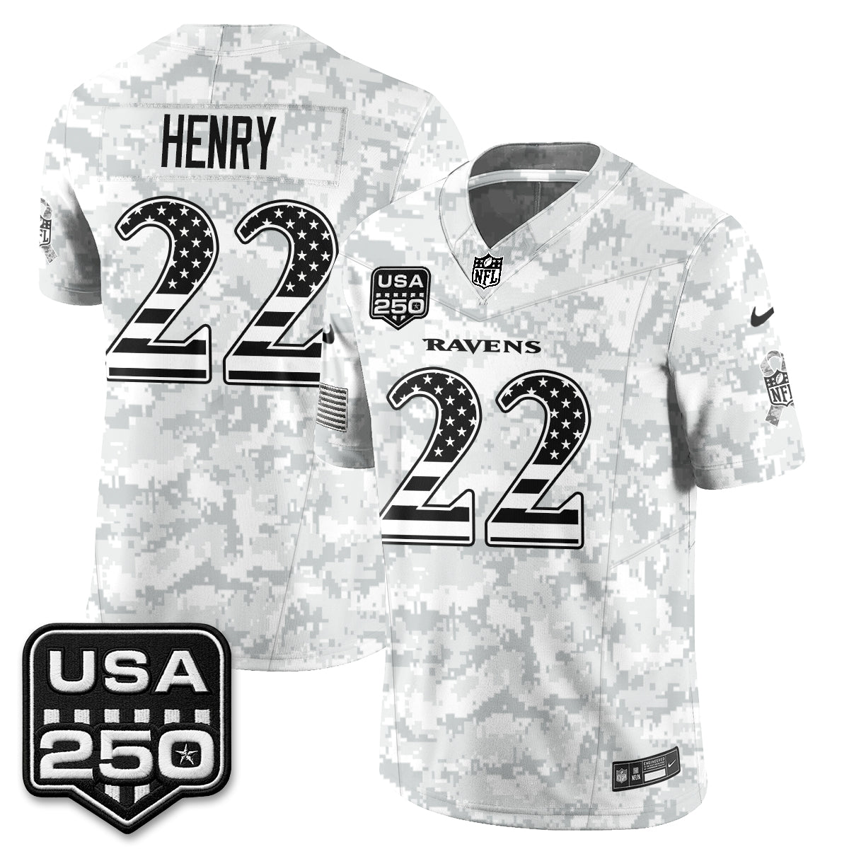 Baltimore Ravens 2026 Salute to Service Vapor Jersey - Stitched