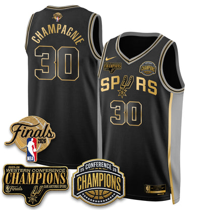 SAS 2026 NBA Western Conference Champions Vapor Jersey - Stitched N5