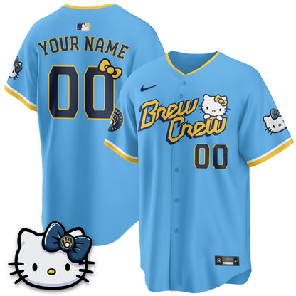 Custom Milwaukee Brewers x Meow KT Vapor Jersey - Stitched N1