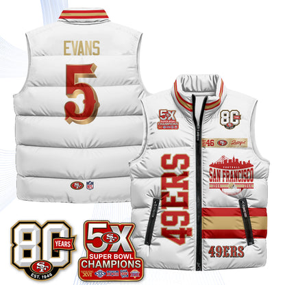 San Francisco 49ers Faithful to The Bay Puffer Vest - Printed