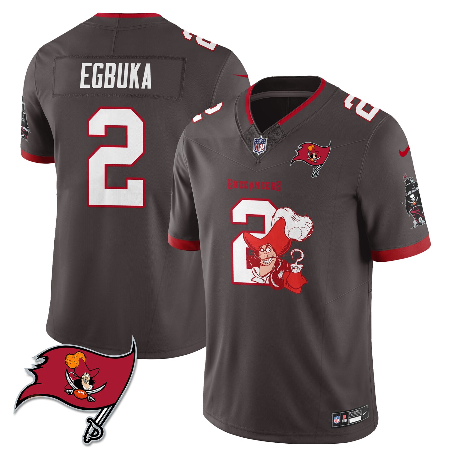 Tampa Bay Buccaneers x Red Coat Captain Edition Vapor Jersey - Stitched