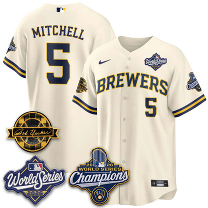 MIL 2026 WS Champions - Bob Uecker Patch Vapor Jersey - Stitched (TT)