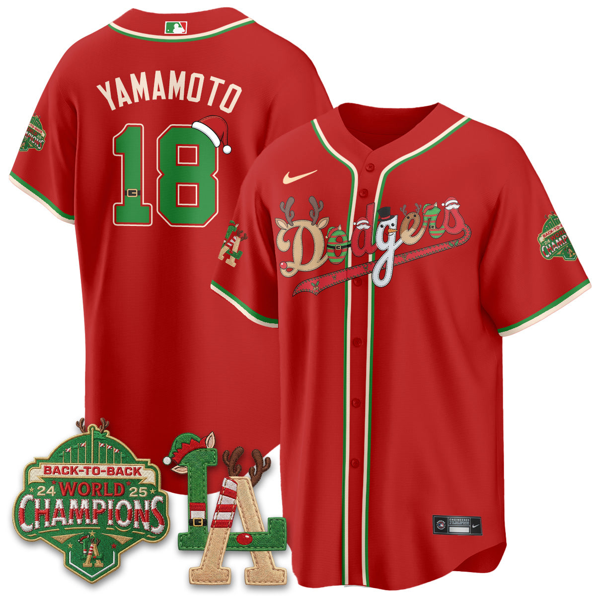 Los Angeles Dodgers 2026 Christmas Edition Vapor Jersey- Stitched