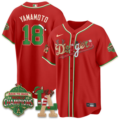 Los Angeles Dodgers 2026 Christmas Edition Vapor Jersey- Stitched