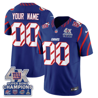 New York Giants  Xmas Edition Vapor Custom Jersey - Stitched