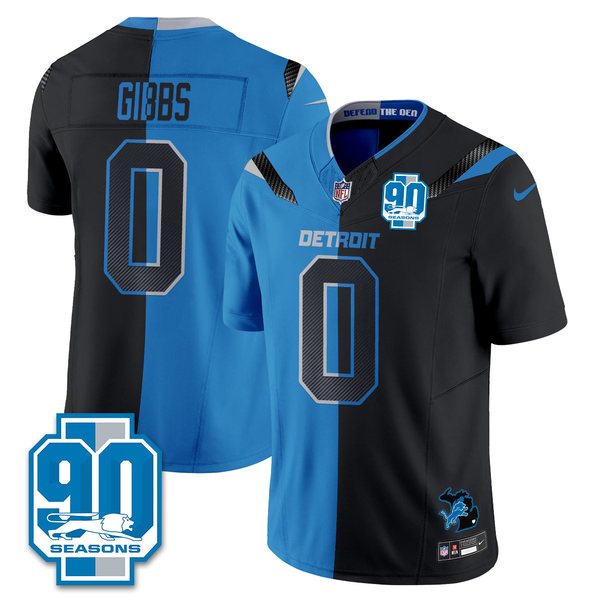 DET Rivalries Split Edition Vapor Jersey - Stitched