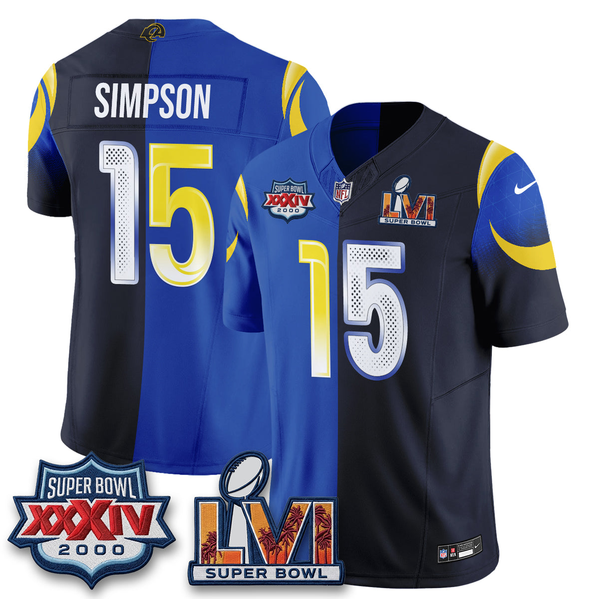 LAR Rivalries Split Vapor Jersey - Stitched