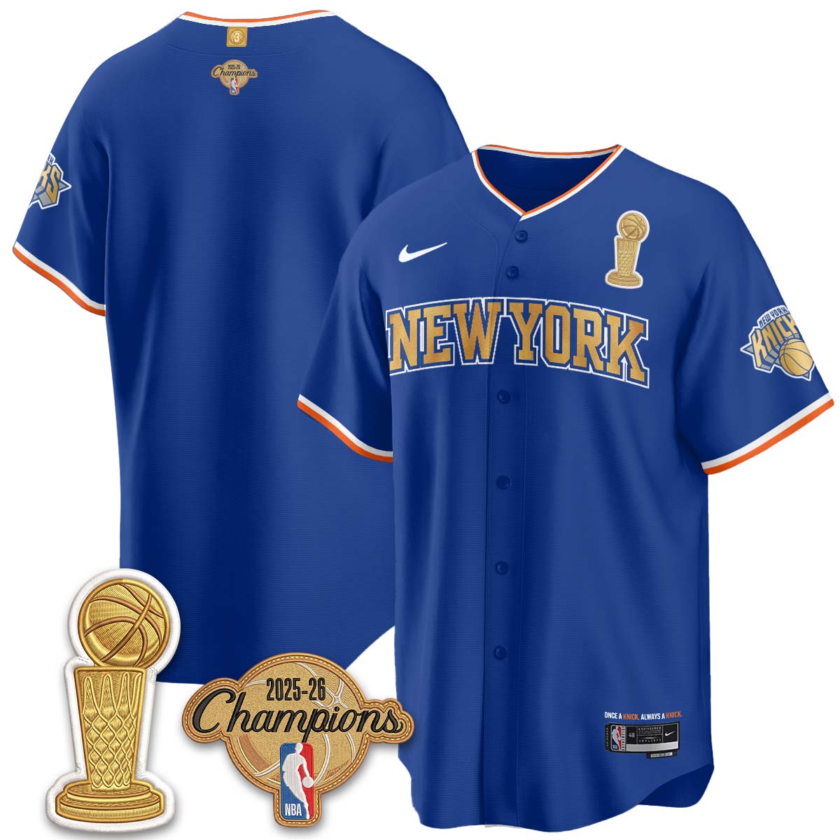 NYK Champions Night Baseball Vapor Jersey - Stitched
