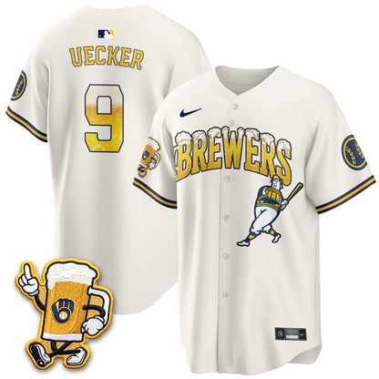 Milwaukee Brewers "Pitcher & Pint" Edition Vapor Jersey V2 - Stitched