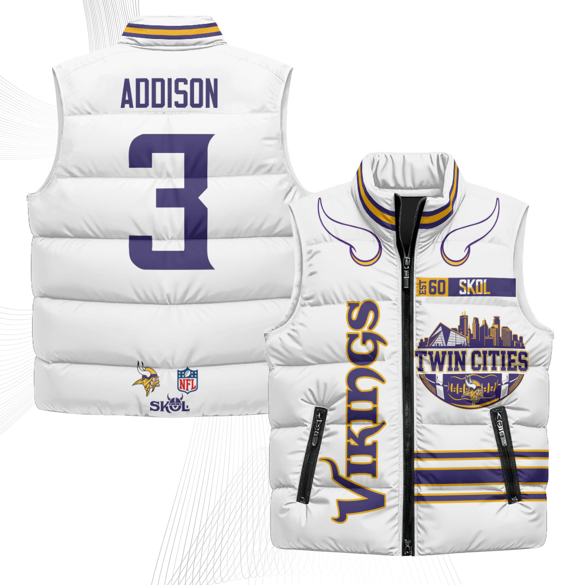 MIN Twin City Puffer Vest - Printed