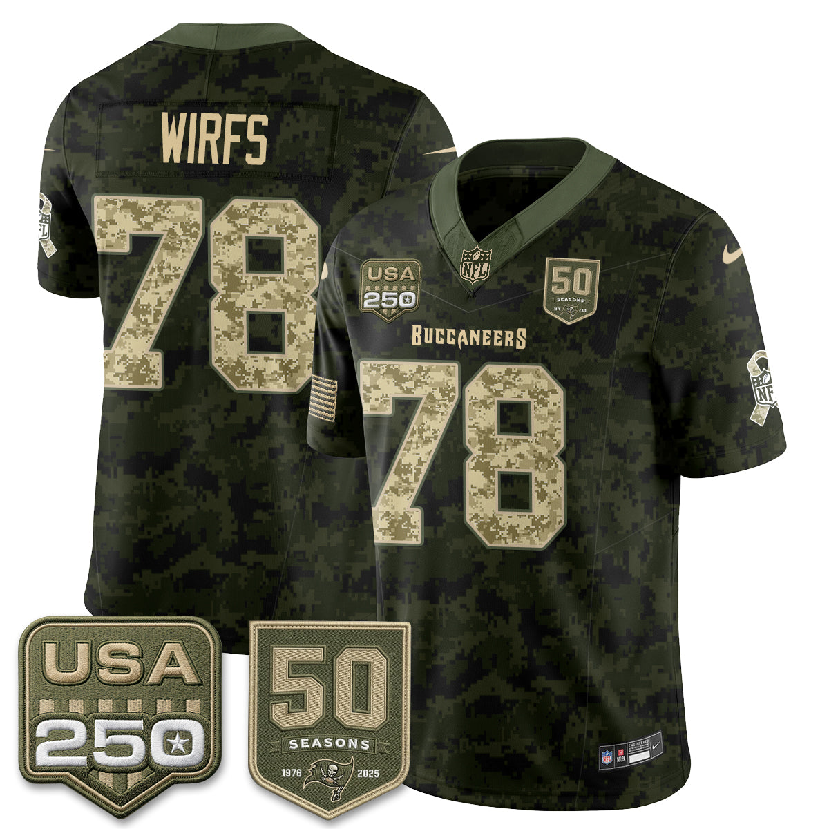 Tampa Bay Buccaneers 2026 Salute to Service Edition Vapor Jersey - Stitched