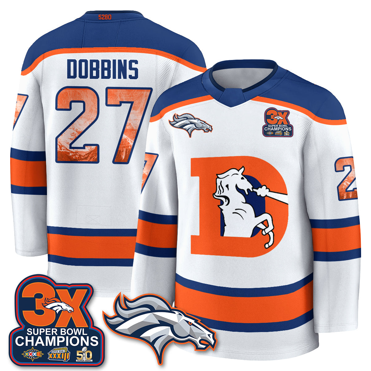 Denver Broncos Fan Gear Edition Hockey Jersey - Stitched