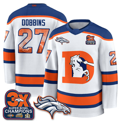 Denver Broncos Fan Gear Edition Hockey Jersey - Stitched