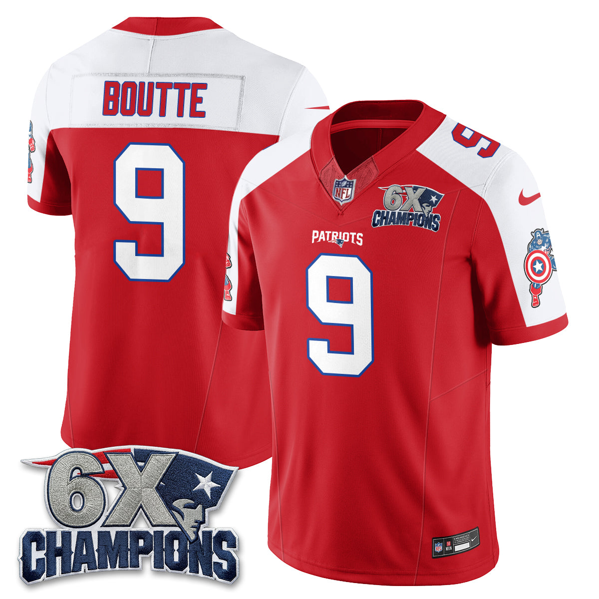 New England Patriots x Vibranium Shield Edition Vapor Jersey V2 - Stitched