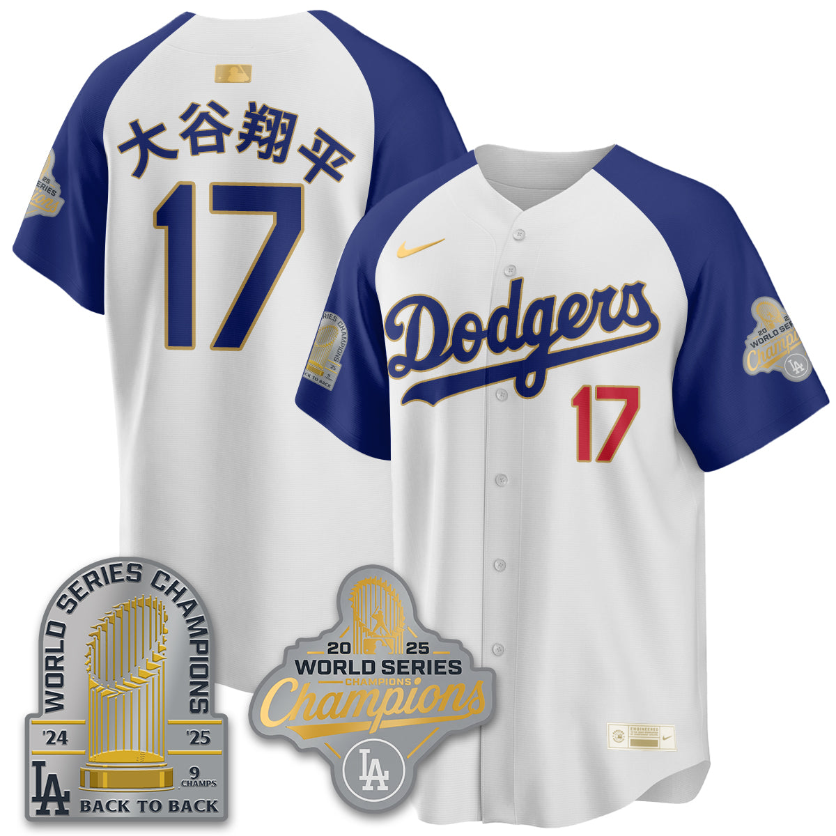 LAD Gold Collection Stadium Vapor Limited Jersey - 9x Champs - All Stitched