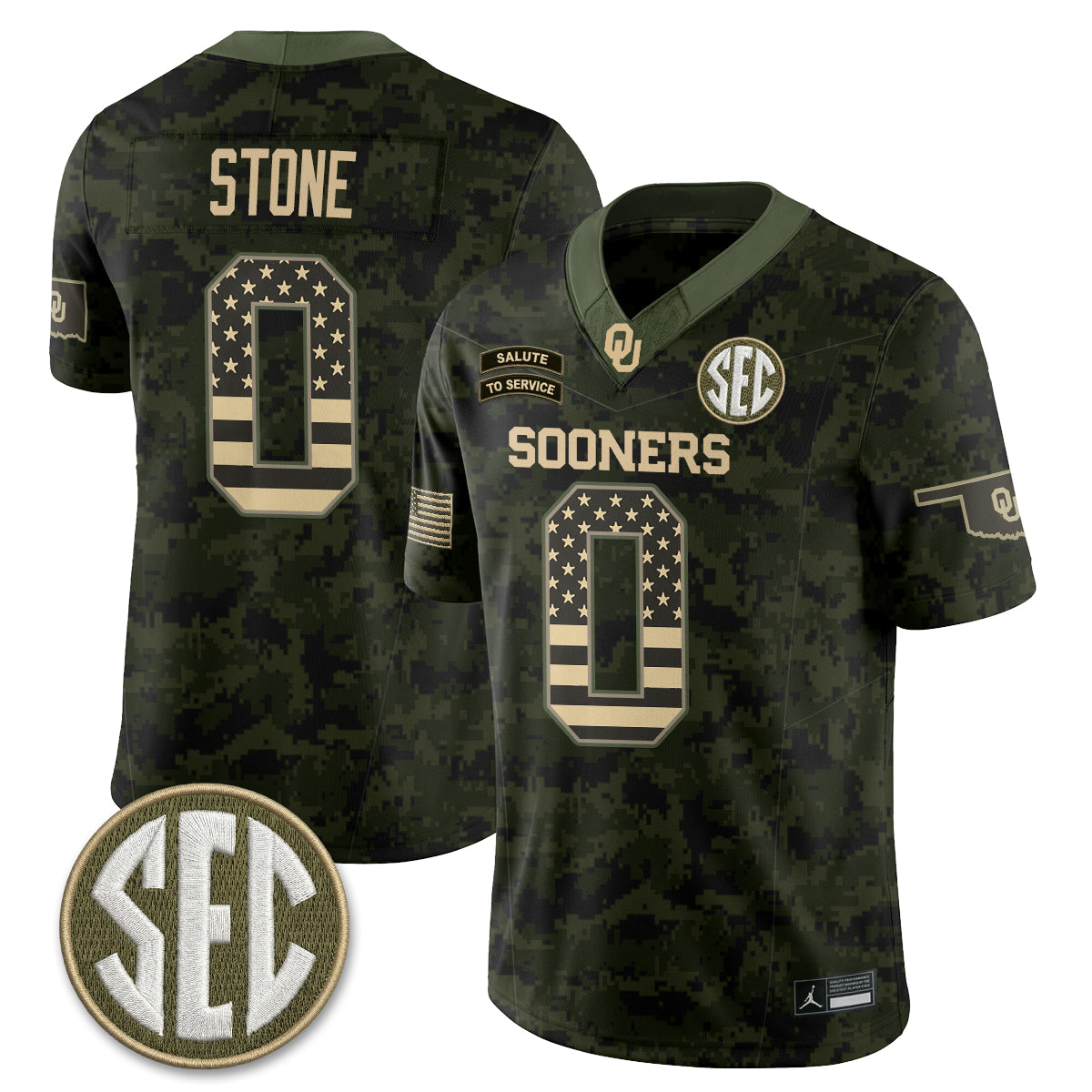 Oklahoma Sooners 2026 Salute to Service Vapor Jersey - Stitched