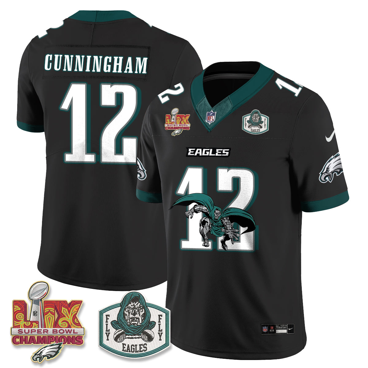Philadelphia Eagles x Green Cape Villain Edition Vapor Jersey - Stitched
