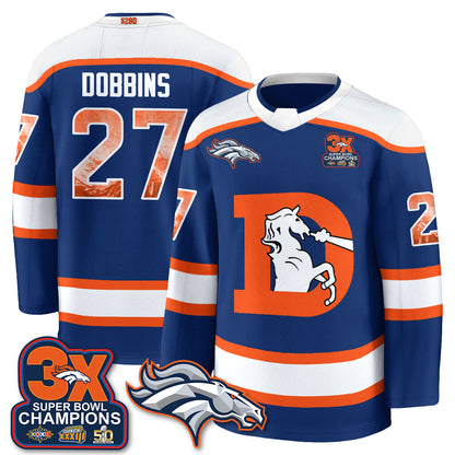 Denver Broncos Fan Gear Edition Hockey Jersey - Stitched