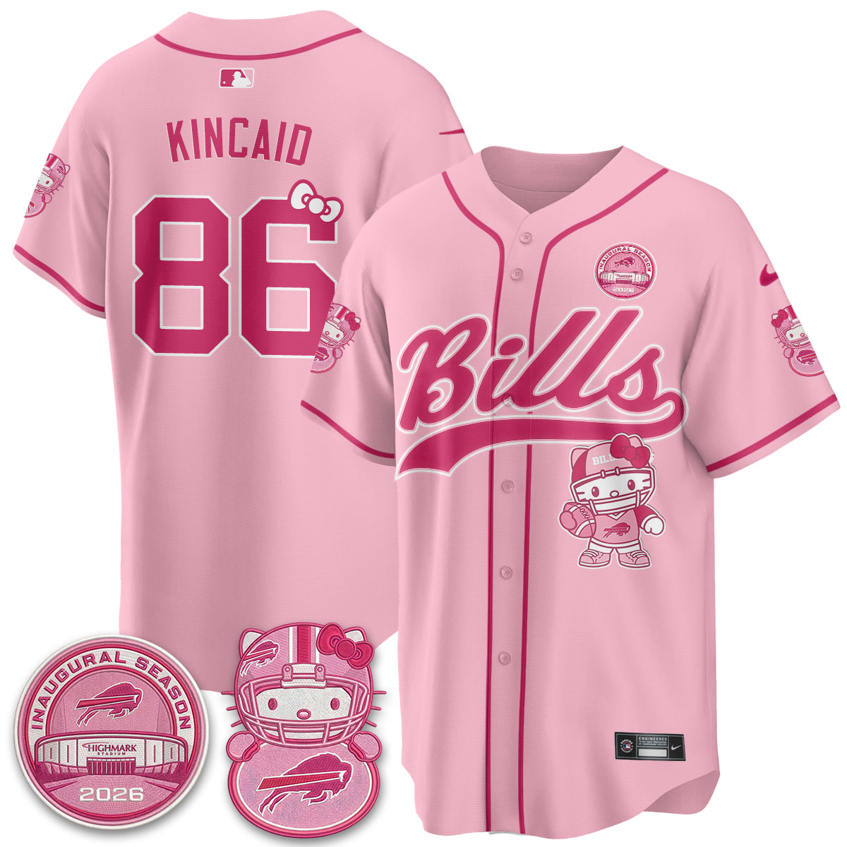 Buffalo Bills x Meow  Vapor Baseball Jersey - Stitched