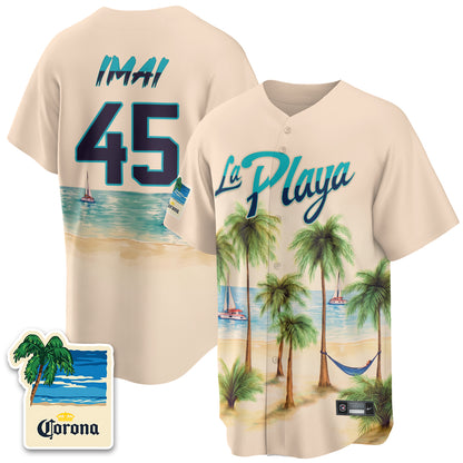 Houston Astros Beach Connect "La Playa" Edition Vapor Jersey- Patch Stitched