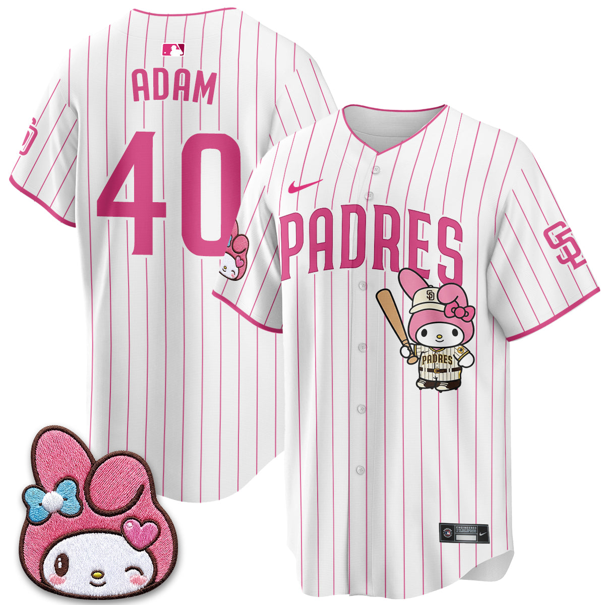 San Diego Padres x Pink Sanrio Friend Vapor Jersey - Stitched