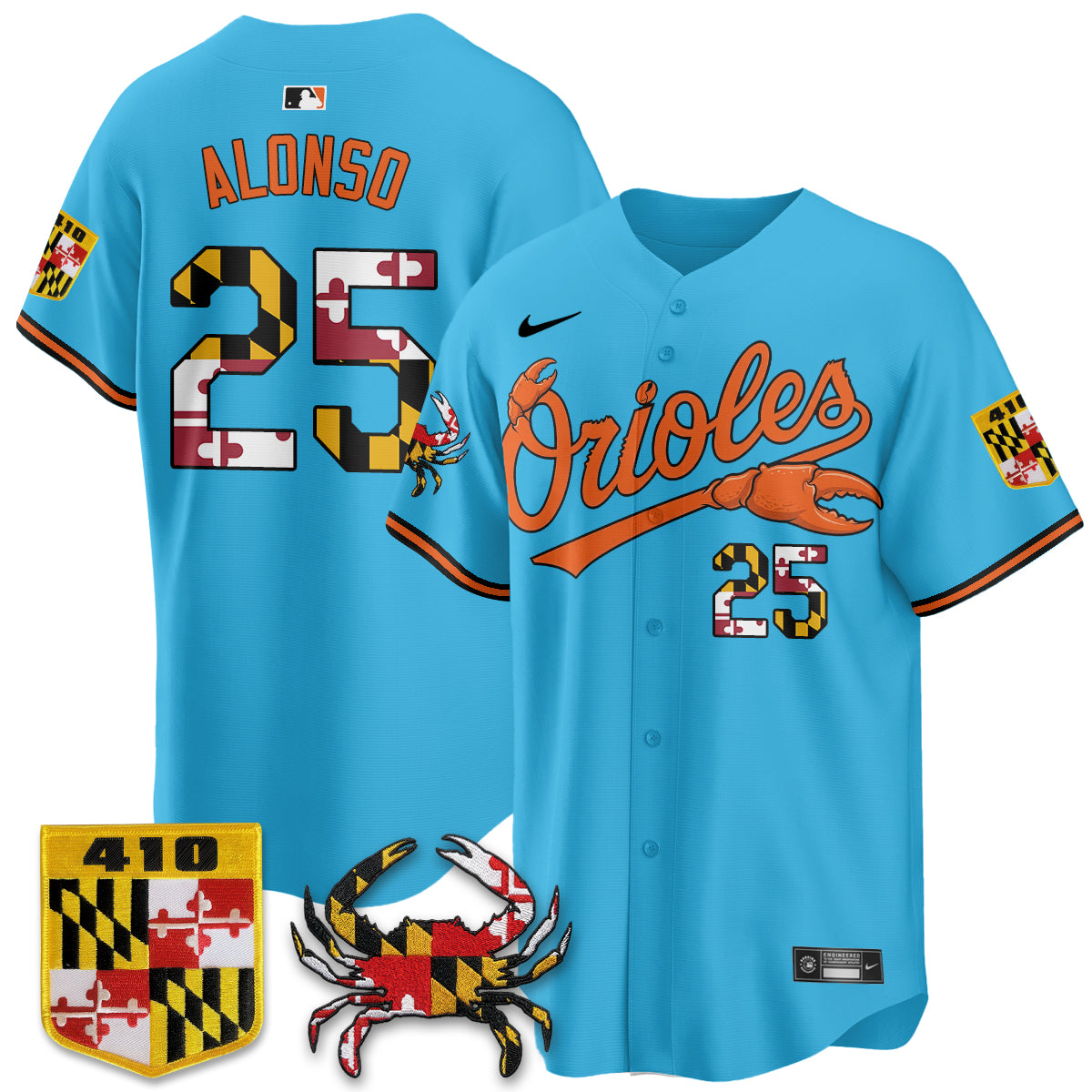 Baltimore Orioles Crab x Maryland Vapor Limited Jersey - Stitched