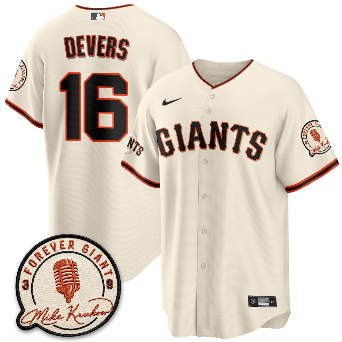 San Francisco Giants Mike Krukow Vapor Jersey - Stitched