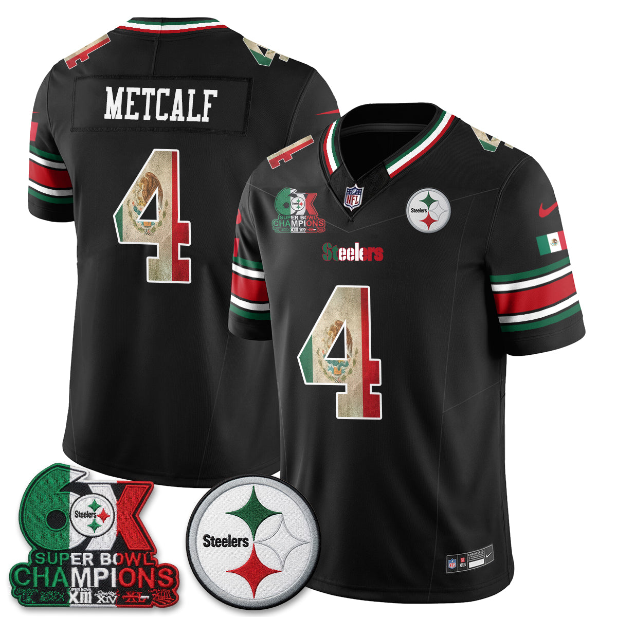 Pittsburgh Steelers Mexico Edition Vapor Jersey - Stitched