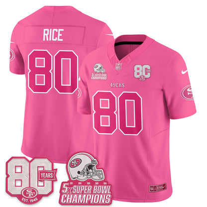 San Francisco 49ers Pink Edition Vapor Jersey - Stitched