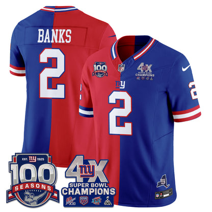 NYG 4X SBowl Split Edition Vapor Jersey - Stitched