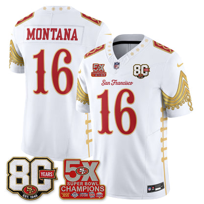 San Francisco 49ers Xmas Nutcracker Edition Vapor Jersey - Stitched