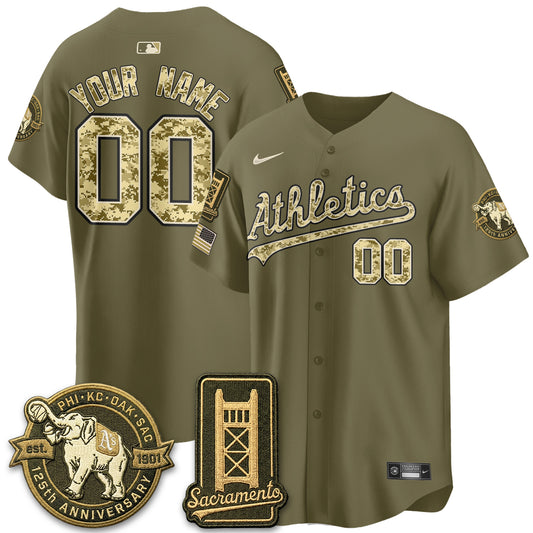 OAK Military Appreciation Game Day Custom Jersey - Stitched